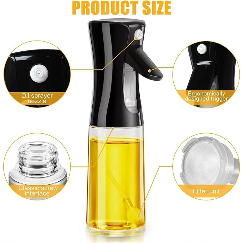 Professional Oil Spray Bottle For Kitchen UltraFine Mist Dispenser For Air Fryer BBQ And Salad 3