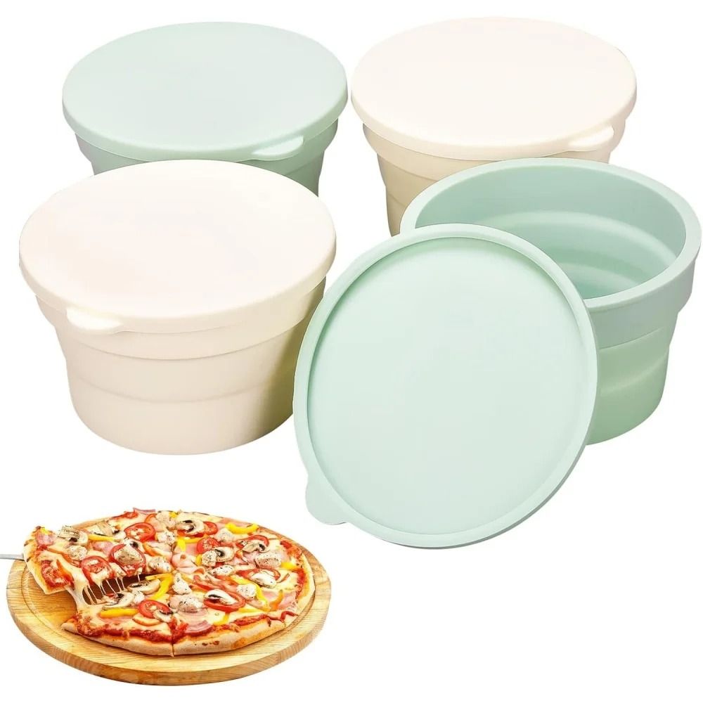 Premium Silicone Pizza Dough Proofing Box Foldable NonStick Fermentation Basket With Lid 0