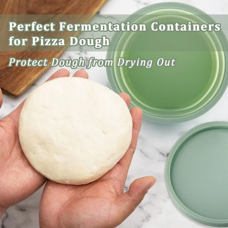 Premium Silicone Pizza Dough Proofing Box Foldable NonStick Fermentation Basket With Lid 3
