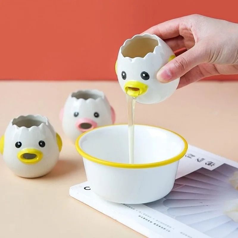 Premium Ceramic Cartoon Egg Separator Creative Mini Egg White Yolk Filter Kitchen Tool 1