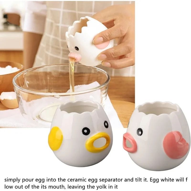 Premium Ceramic Cartoon Egg Separator Creative Mini Egg White Yolk Filter Kitchen Tool 3