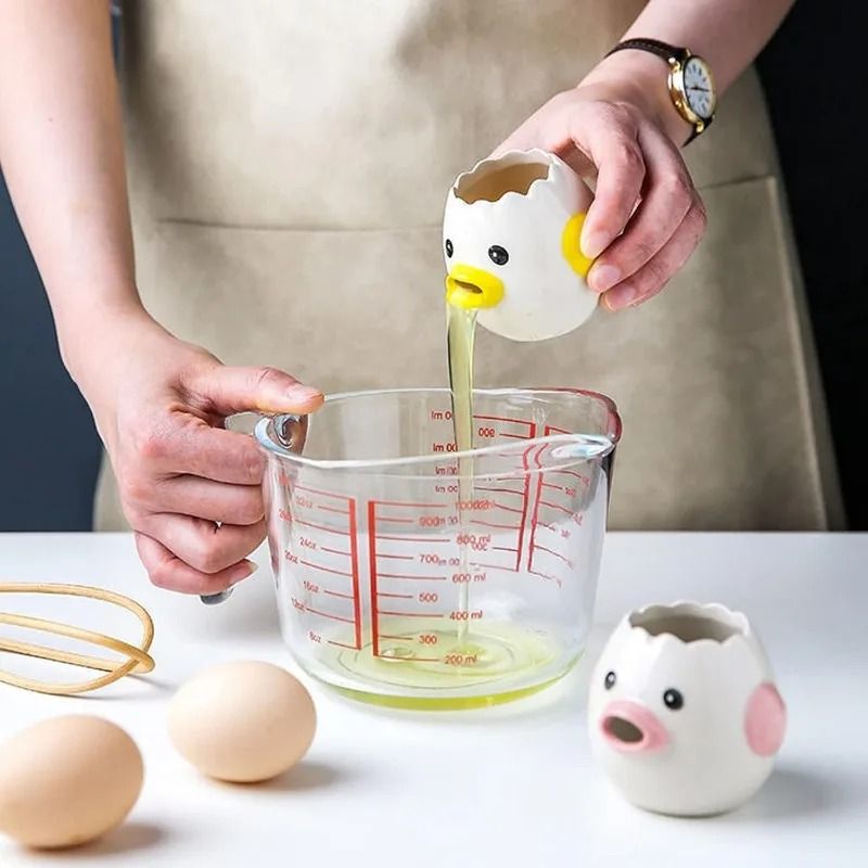 Premium Ceramic Cartoon Egg Separator Creative Mini Egg White Yolk Filter Kitchen Tool 5