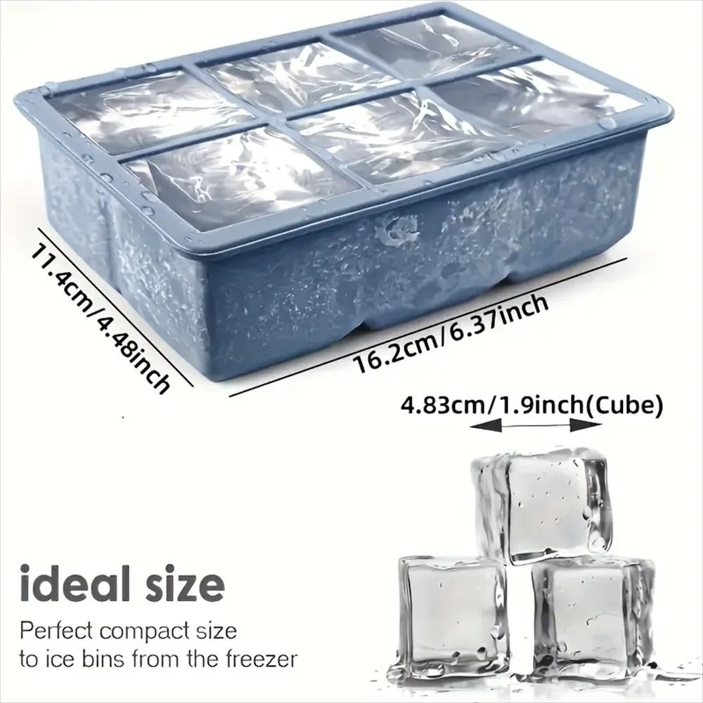 Premium Large Silicone Ice Cube Trays BPAFree Square Molds With LeakProof Removable Lid 1
