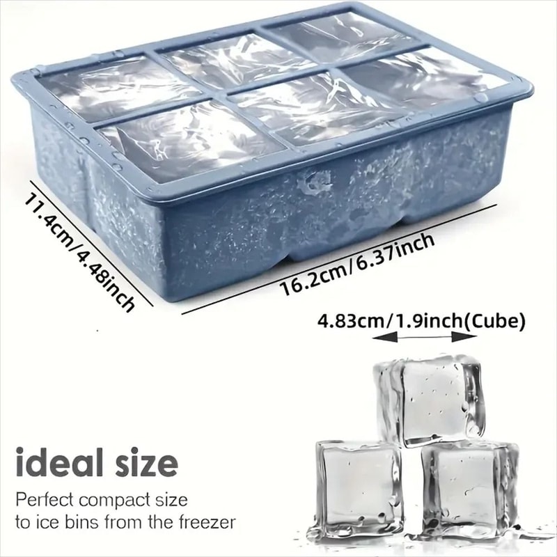 Premium Large Silicone Ice Cube Trays BPAFree Square Molds With LeakProof Removable Lid 1