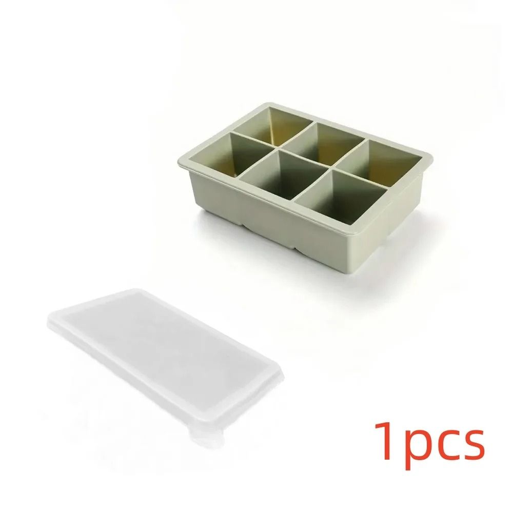 Premium Large Silicone Ice Cube Trays BPAFree Square Molds With LeakProof Removable Lid 6