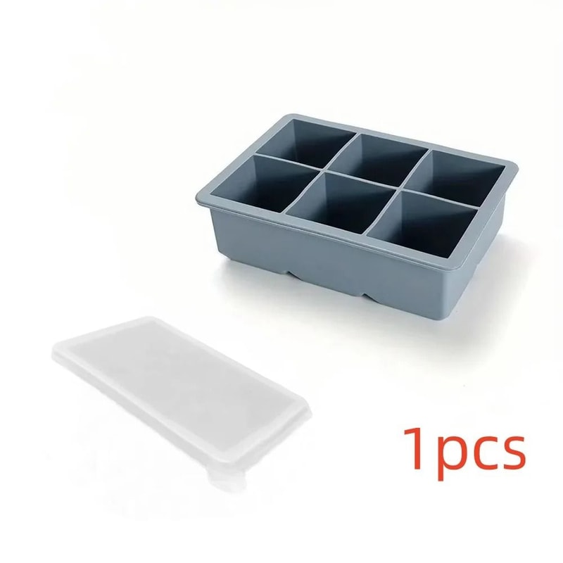 Premium Large Silicone Ice Cube Trays BPAFree Square Molds With LeakProof Removable Lid 8