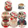 Premium 6Piece Wooden Christmas Coaster Set HeatResistant AntiSlip Reindeer Decor 0