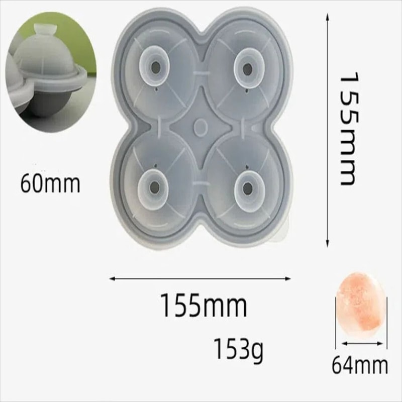 Premium Large Round Ice Ball Maker BPAFree Silicone Mold For SlowMelting Craft Cocktails 1