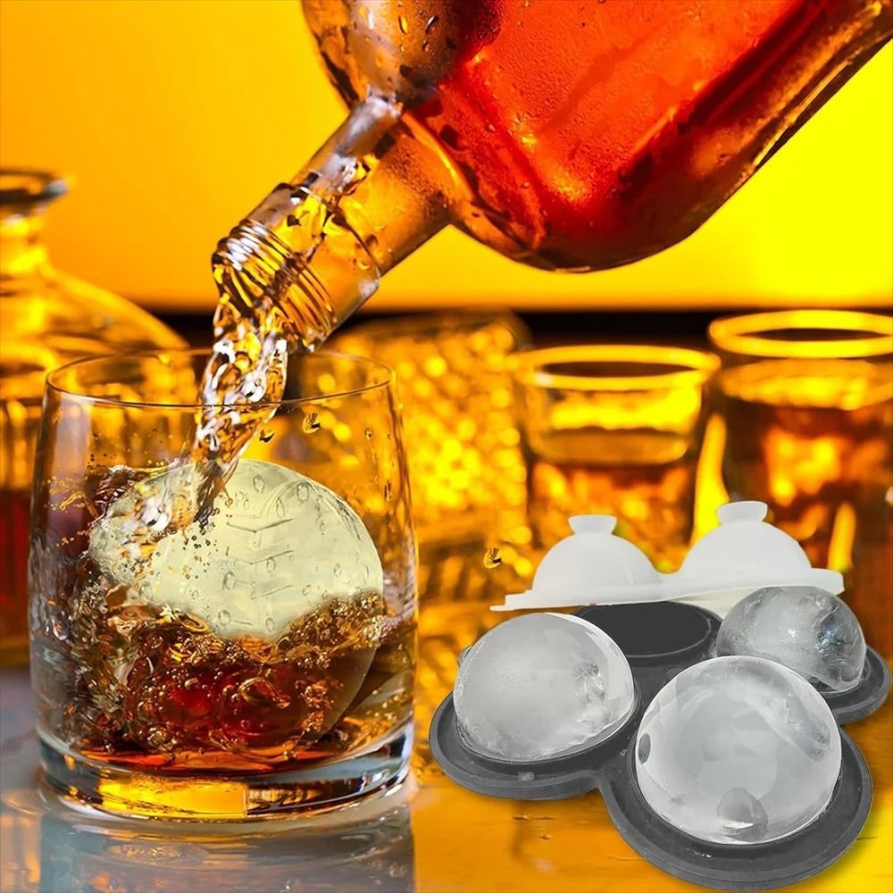 Premium Large Round Ice Ball Maker BPAFree Silicone Mold For SlowMelting Craft Cocktails 4