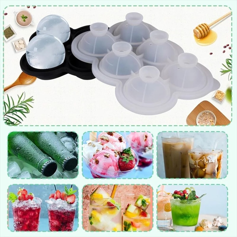 Premium Large Round Ice Ball Maker BPAFree Silicone Mold For SlowMelting Craft Cocktails 5