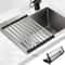 Premium 304 Stainless Steel RollUp Dish Drying Rack Foldable Retractable Sink Drainer 0