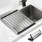 Premium 304 Stainless Steel RollUp Dish Drying Rack Foldable Retractable Sink Drainer 0