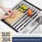 Premium 304 Stainless Steel RollUp Dish Drying Rack Foldable Retractable Sink Drainer 3