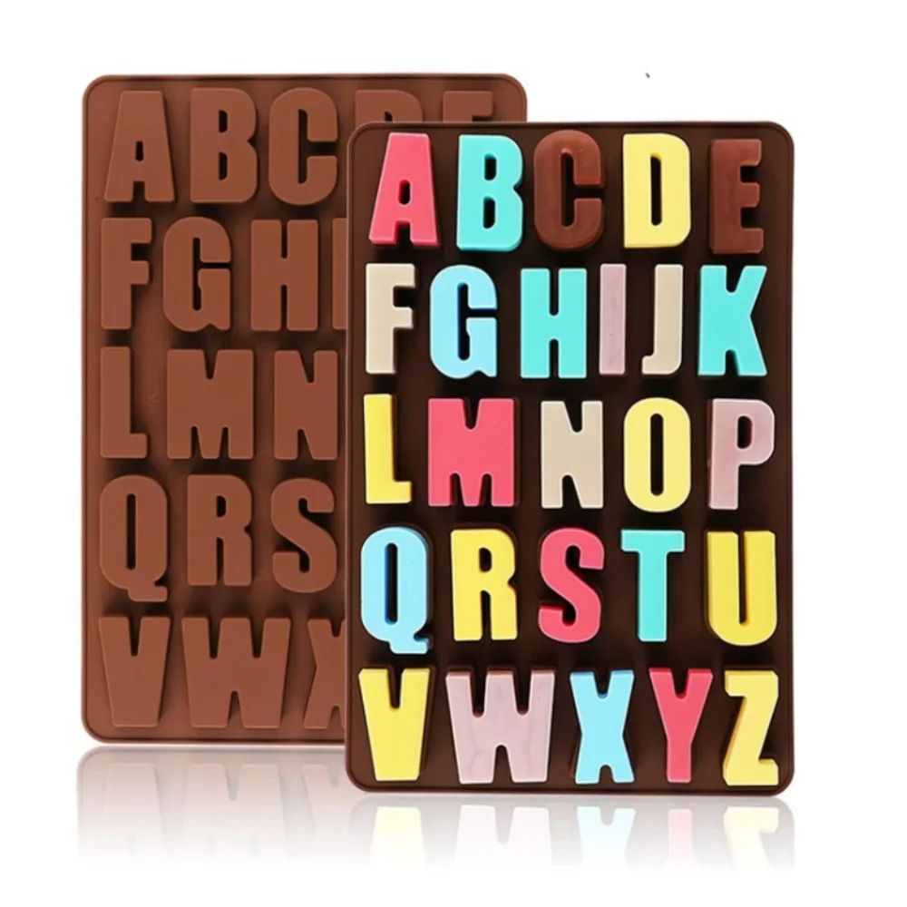 Premium 26Letter Silicone Chocolate Candy Mold Large Depth Alphabet Tray For DIY Baking 0