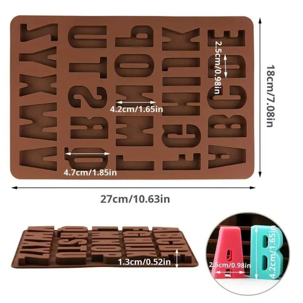 Premium 26Letter Silicone Chocolate Candy Mold Large Depth Alphabet Tray For DIY Baking 1