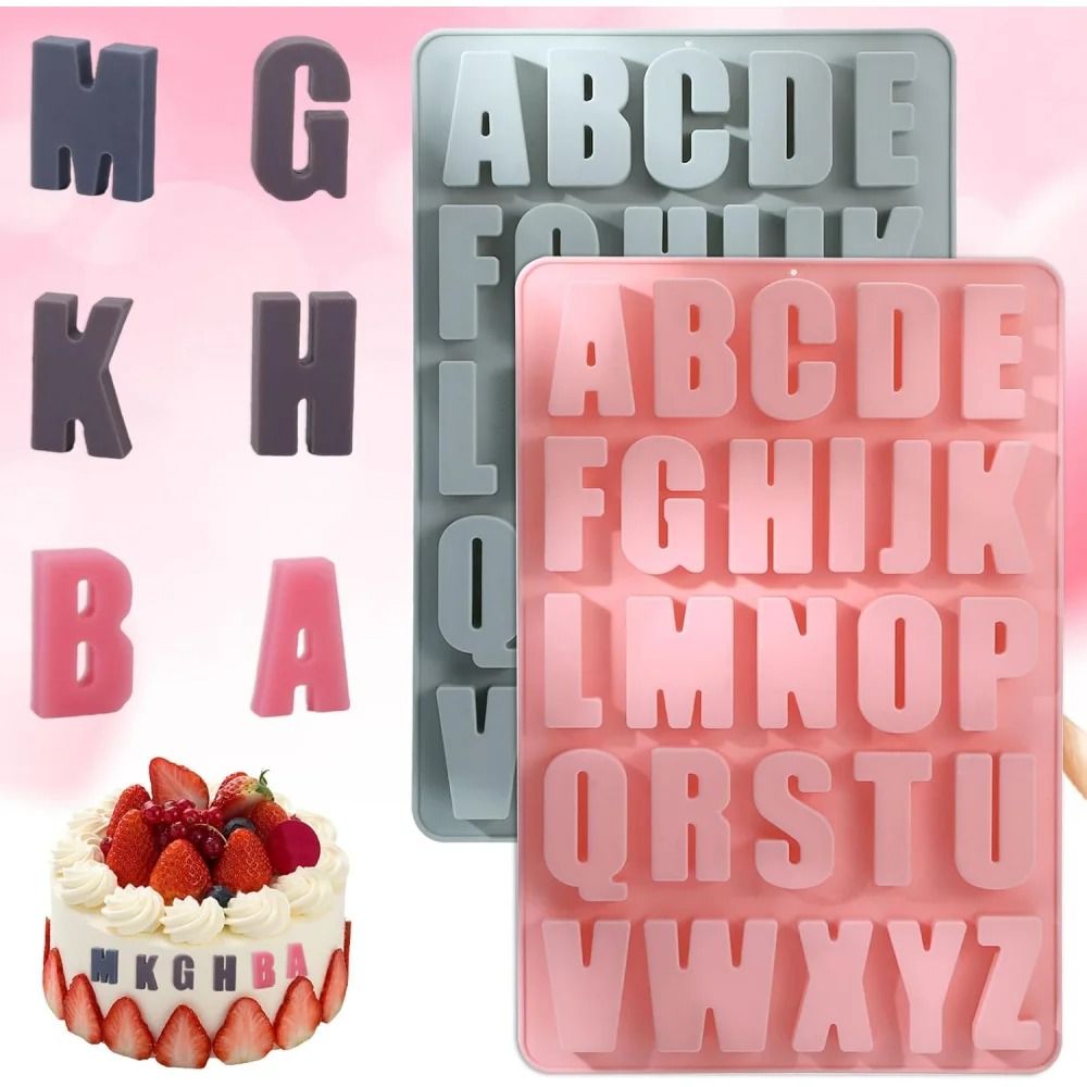 Premium 26Letter Silicone Chocolate Candy Mold Large Depth Alphabet Tray For DIY Baking 2