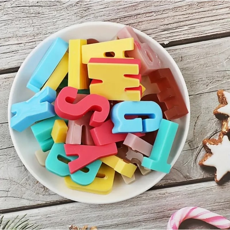 Premium 26Letter Silicone Chocolate Candy Mold Large Depth Alphabet Tray For DIY Baking 4