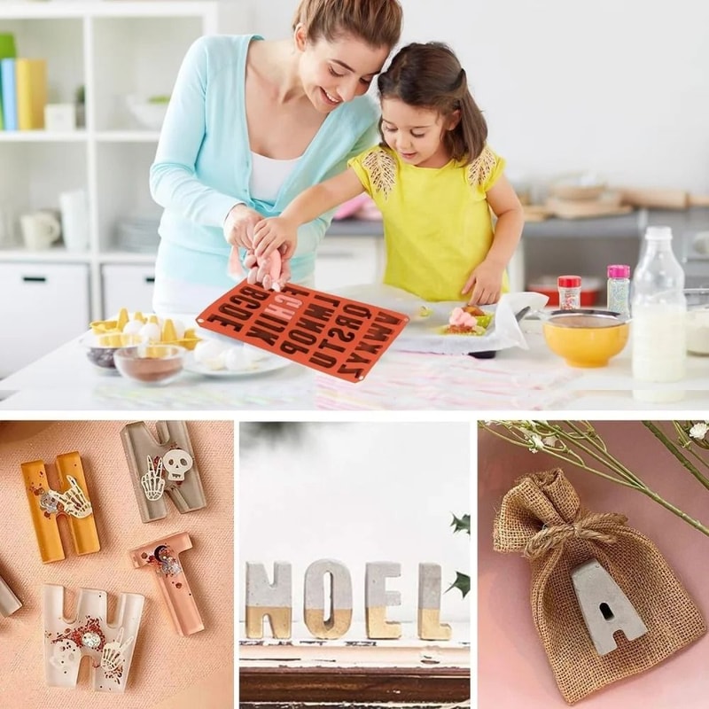 Premium 26Letter Silicone Chocolate Candy Mold Large Depth Alphabet Tray For DIY Baking 5