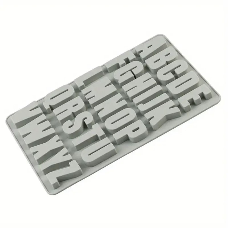 Premium 26Letter Silicone Chocolate Candy Mold Large Depth Alphabet Tray For DIY Baking 6