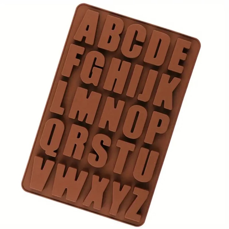 Premium 26Letter Silicone Chocolate Candy Mold Large Depth Alphabet Tray For DIY Baking 8