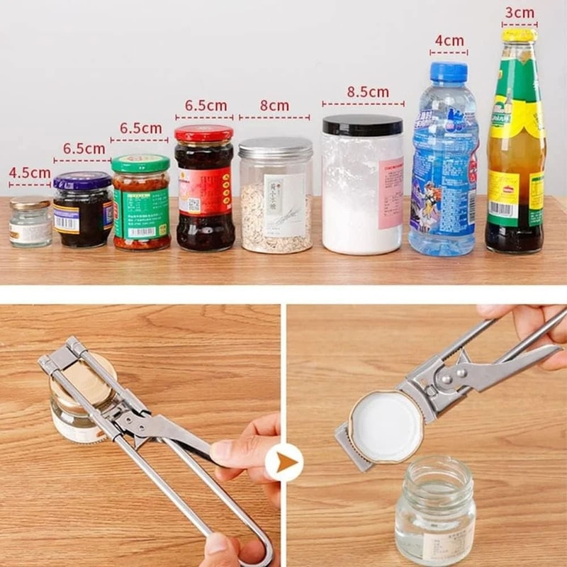 Premium Adjustable MultiFunction Jar Bottle Opener HeavyDuty Stainless Steel LaborSaving Tool 5