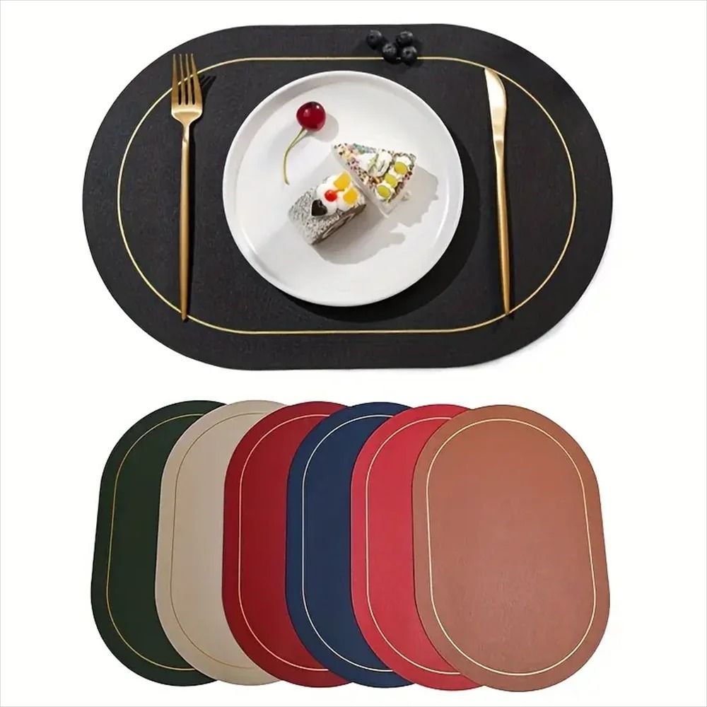 Premium Faux Leather Placemats Reversible Nordic Style HeatResistant Wipeable Table Mats 0