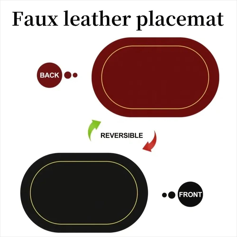 Premium Faux Leather Placemats Reversible Nordic Style HeatResistant Wipeable Table Mats 2
