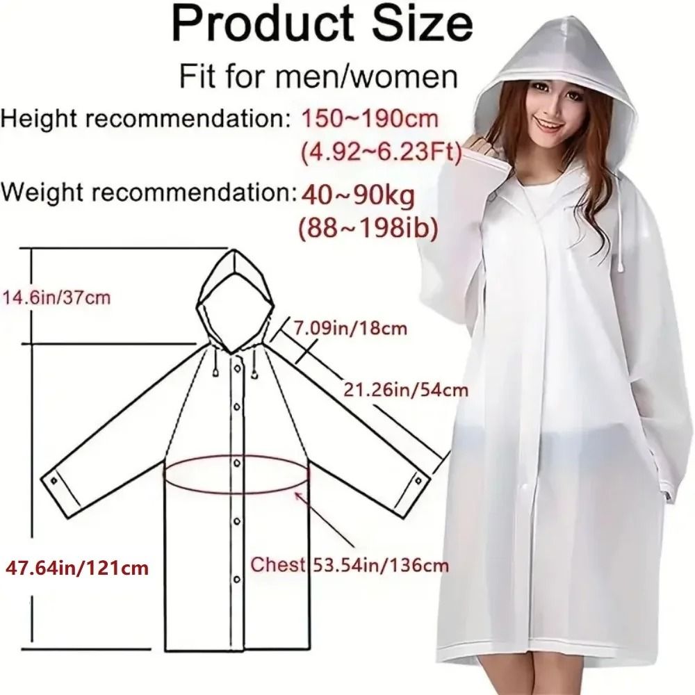 Premium Reusable Transparent Raincoat Thickened Portable Waterproof Poncho For Outdoor Hiking 1