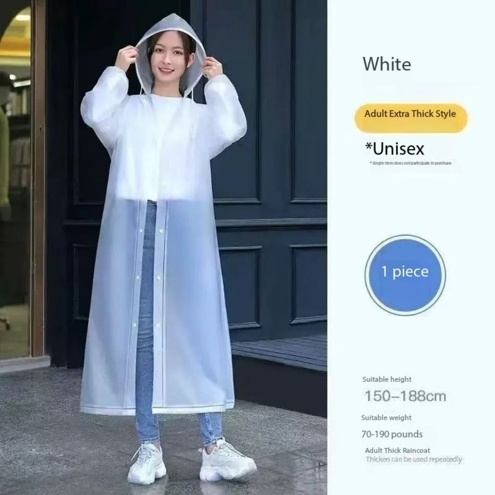 Premium Reusable Transparent Raincoat Thickened Portable Waterproof Poncho For Outdoor Hiking 6
