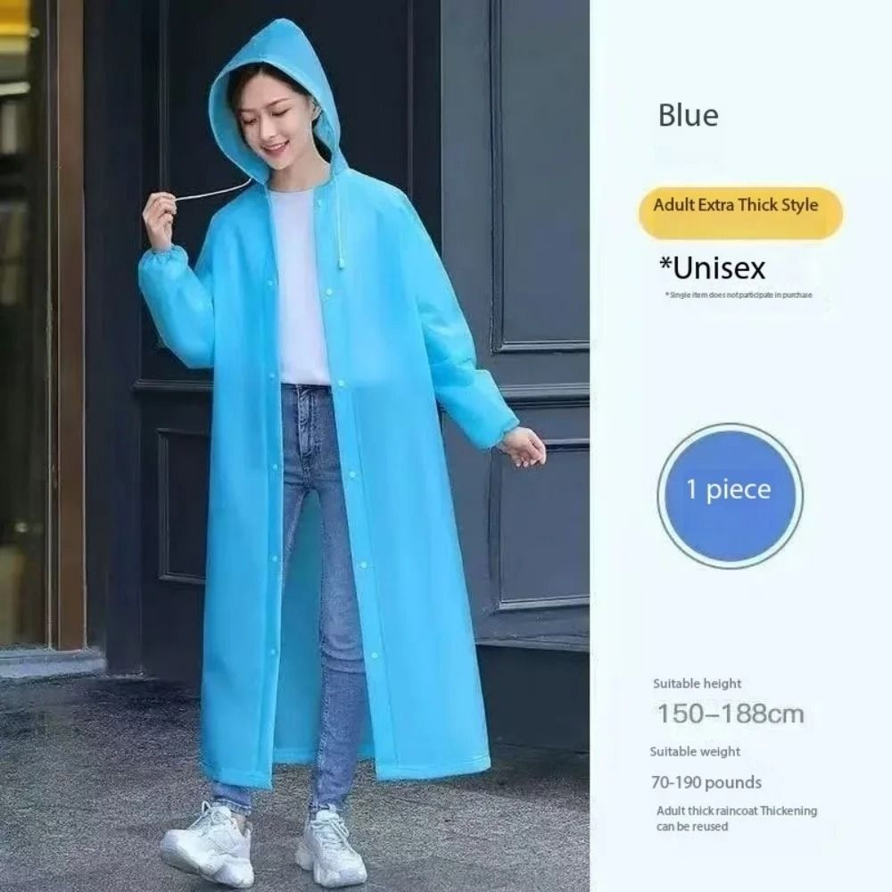 Premium Reusable Transparent Raincoat Thickened Portable Waterproof Poncho For Outdoor Hiking 7