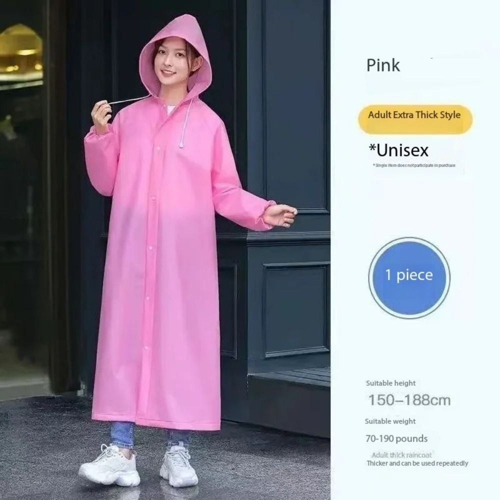 Premium Reusable Transparent Raincoat Thickened Portable Waterproof Poncho For Outdoor Hiking 8