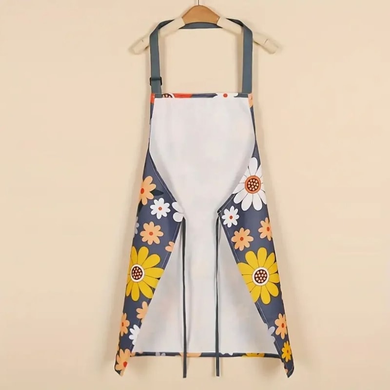 Premium Floral Waterproof Apron Adjustable Cooking Bib With Pocket For Baking Gardening 2