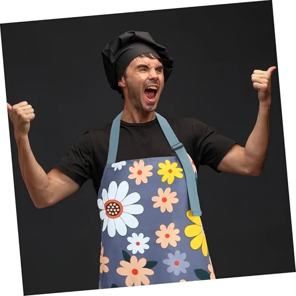 Premium Floral Waterproof Apron Adjustable Cooking Bib With Pocket For Baking Gardening 5