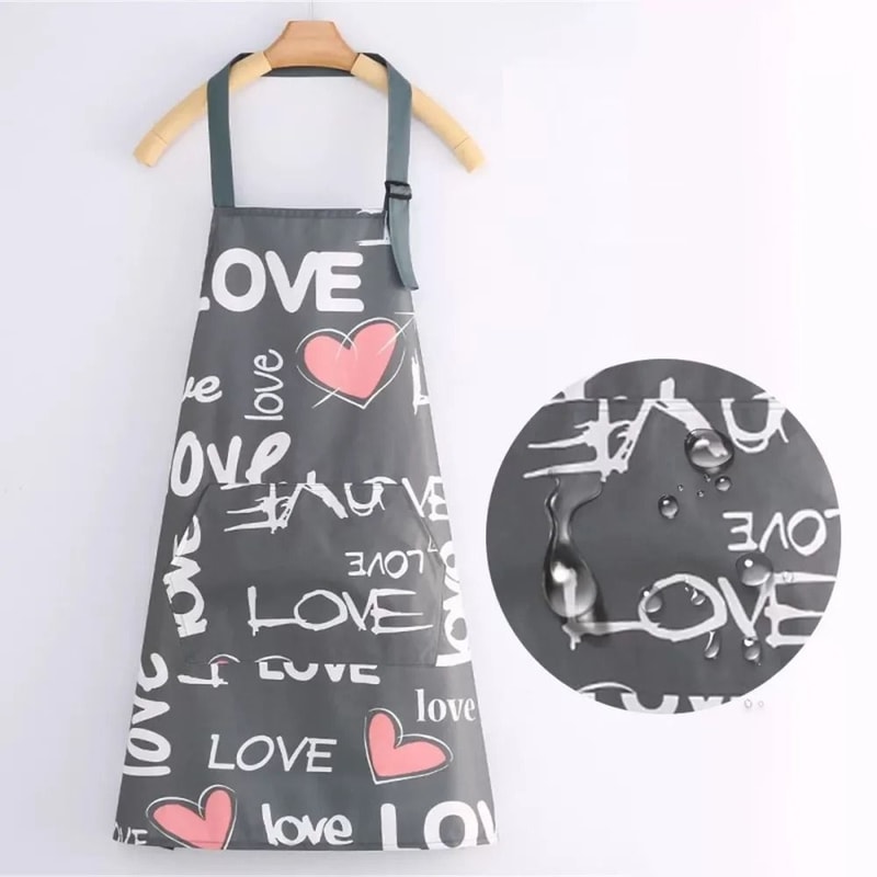 Premium Floral Waterproof Apron Adjustable Cooking Bib With Pocket For Baking Gardening 6