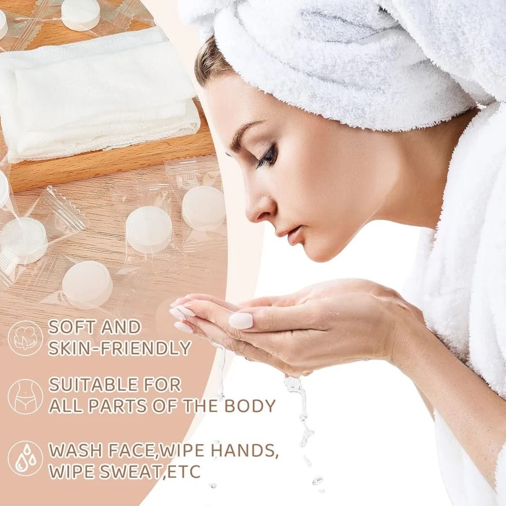 Premium Compressed Cotton Face Towels UltraPortable Mini Wet Wipes For Travel Home Outdoors 5