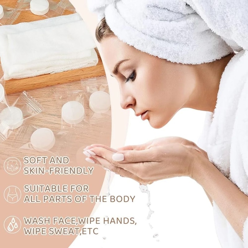 Premium Compressed Cotton Face Towels UltraPortable Mini Wet Wipes For Travel Home Outdoors 5