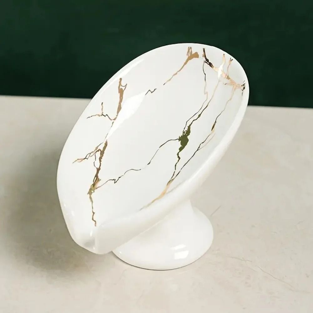 Premium Ceramic Leaf Shape Soap Holder Elegant Bathroom Kitchen SelfDraining Dish 7