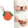 Premium Mini Leather Fruit Coin Wallet Chic Orange Keychain Backpack Charm Gift Label 0
