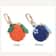 Premium Mini Leather Fruit Coin Wallet Chic Orange Keychain Backpack Charm Gift Label 2