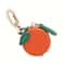 Premium Mini Leather Fruit Coin Wallet Chic Orange Keychain Backpack Charm Gift Label 7