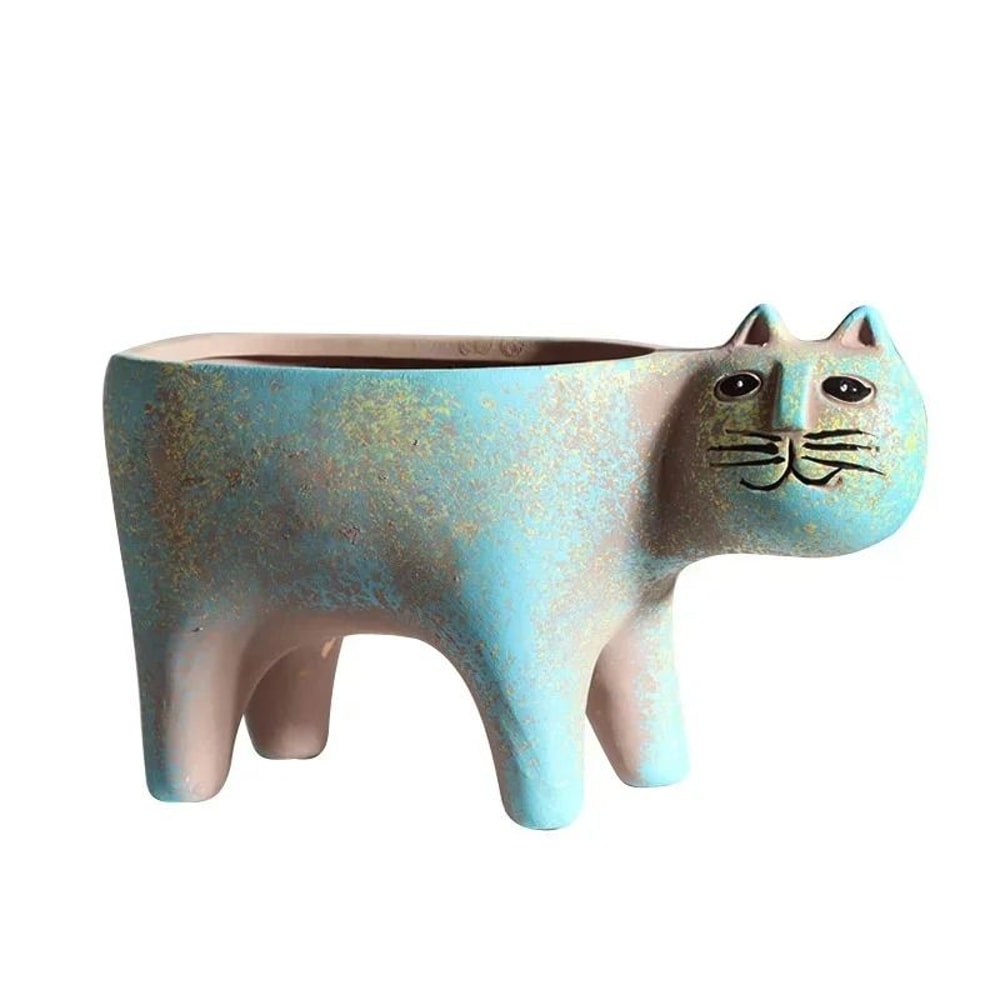 Premium Ceramic Cat Succulent Pot Cute Cartoon Animal Planter For Indoor Home Decor 6