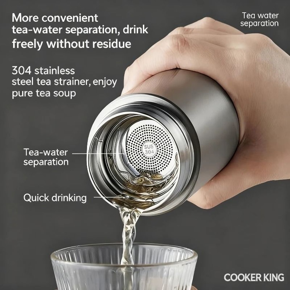 COOKER KING 490ml Stainless Steel Business Tea Cup Yun Dao Series Premium Office Thermos 4