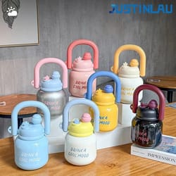 justinlau portable vacuum flask – high-capacity insulated sports cup with carry handle