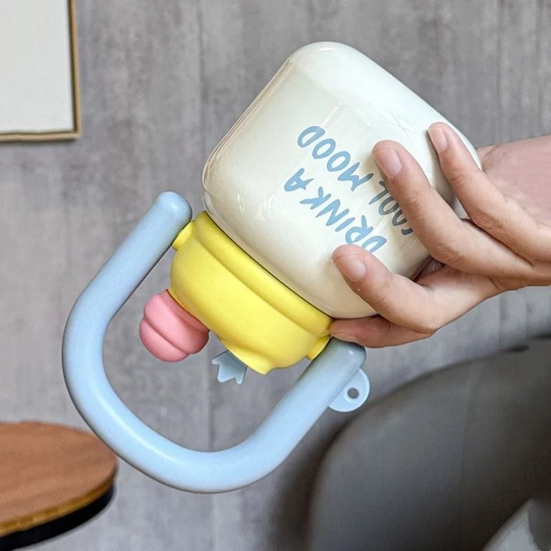 JUSTINLAU Portable Vacuum Flask HighCapacity Insulated Sports Cup With Carry Handle 4