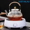 JUSTINLAU Premium Clear Glass Teapot High Borosilicate Thickened Glass With Copper Handle AntiSca 0