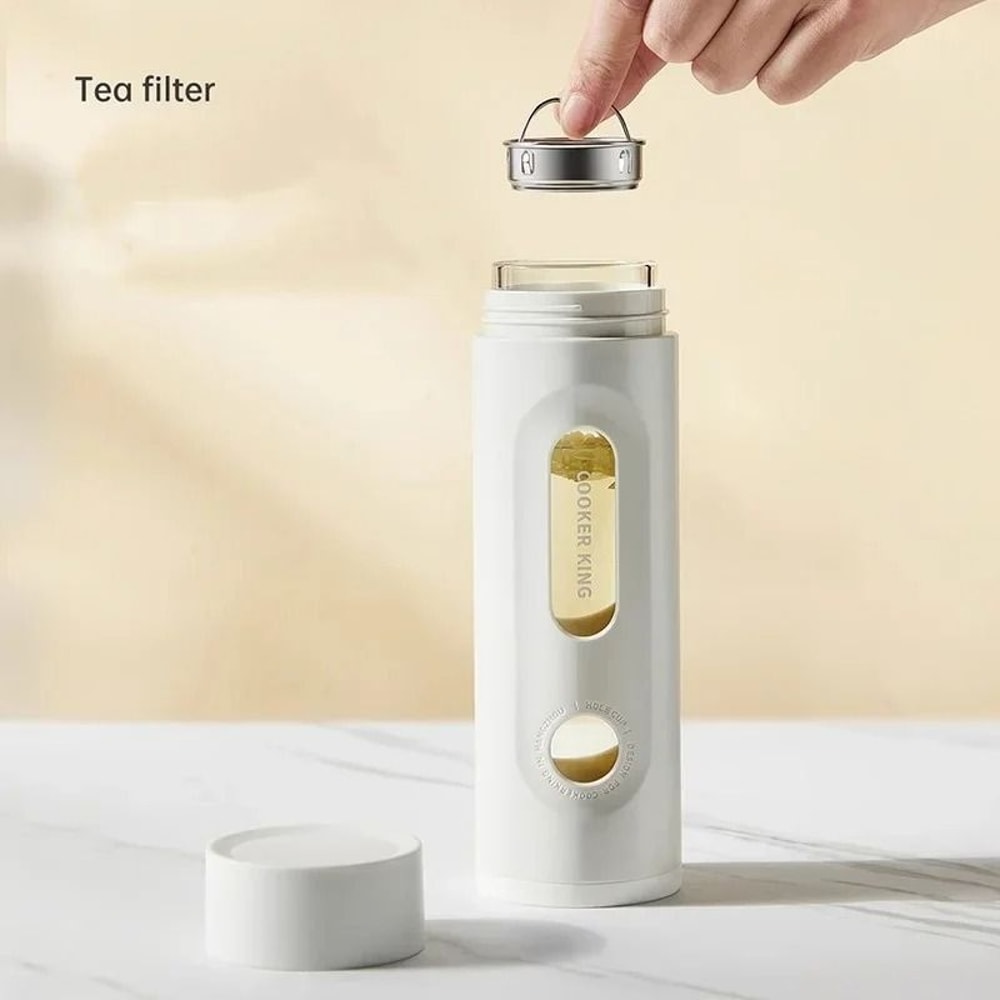 COOKER KING Portable High Borosilicate Glass Tea Cup ExplosionProof DoubleLayer AntiDrop Bottle 4