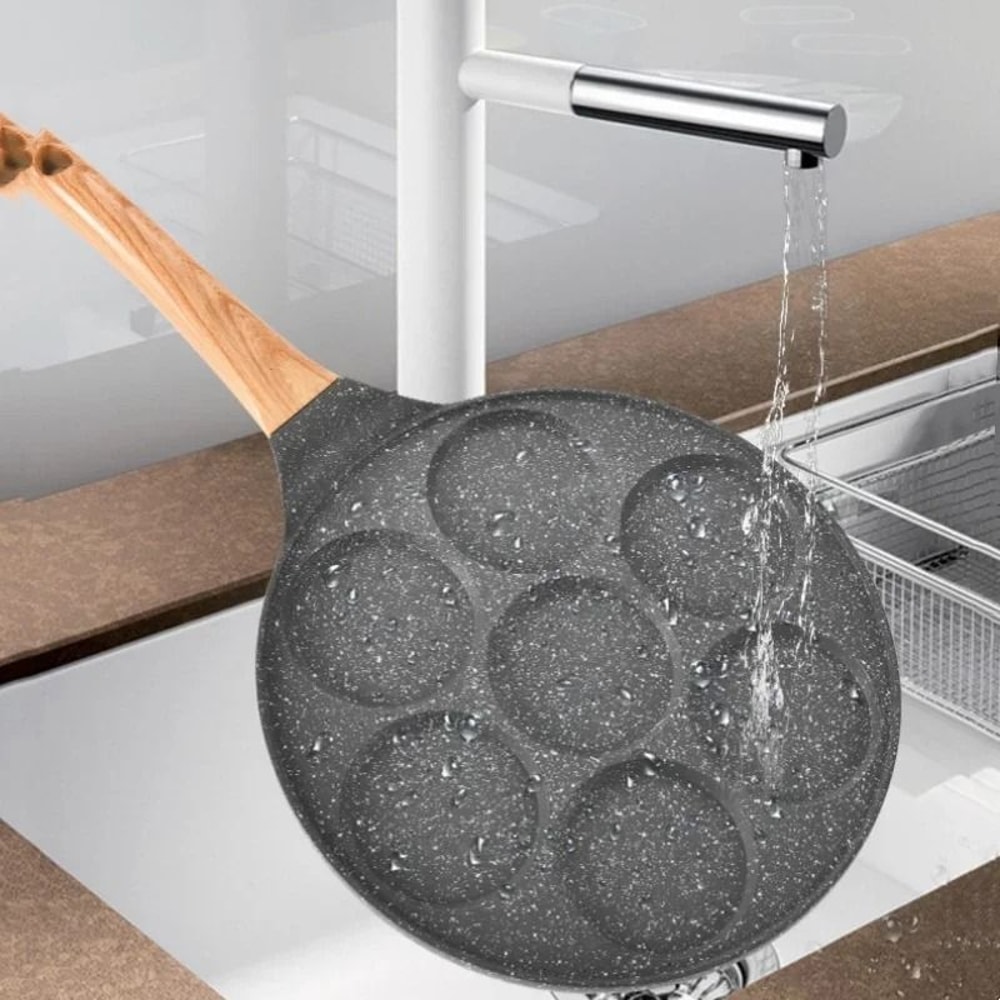 JUSTINLAU SevenHole Animal Smiley Pancake Pan NonStick Aluminum Alloy Breakfast Omelet Pot 4