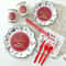 JUSTINLAU Deluxe Christmas Cutlery Disposable Tableware Set Festive Plates Cups Decor 1
