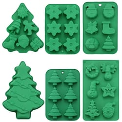 festive 6-cavity silicone christmas baking mold – diy chocolate & cake decoration tools
