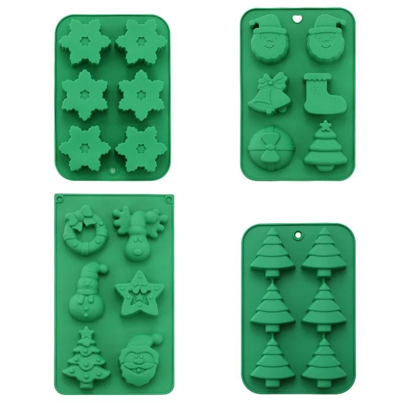 Festive 6Cavity Silicone Christmas Baking Mold DIY Chocolate Cake Decoration Tools 1